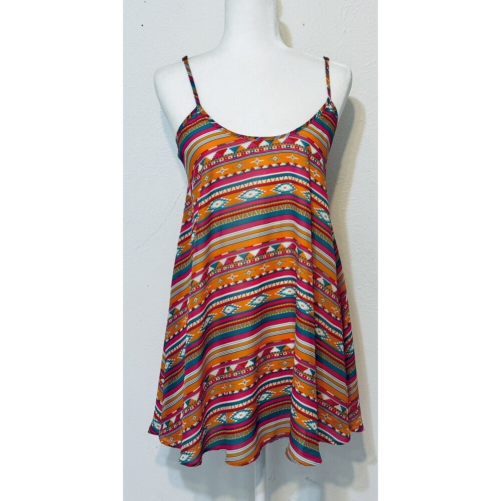Show Me Your Mumu Women Size S Slip Mini Dress Aztec Southwestern Boho Festival
